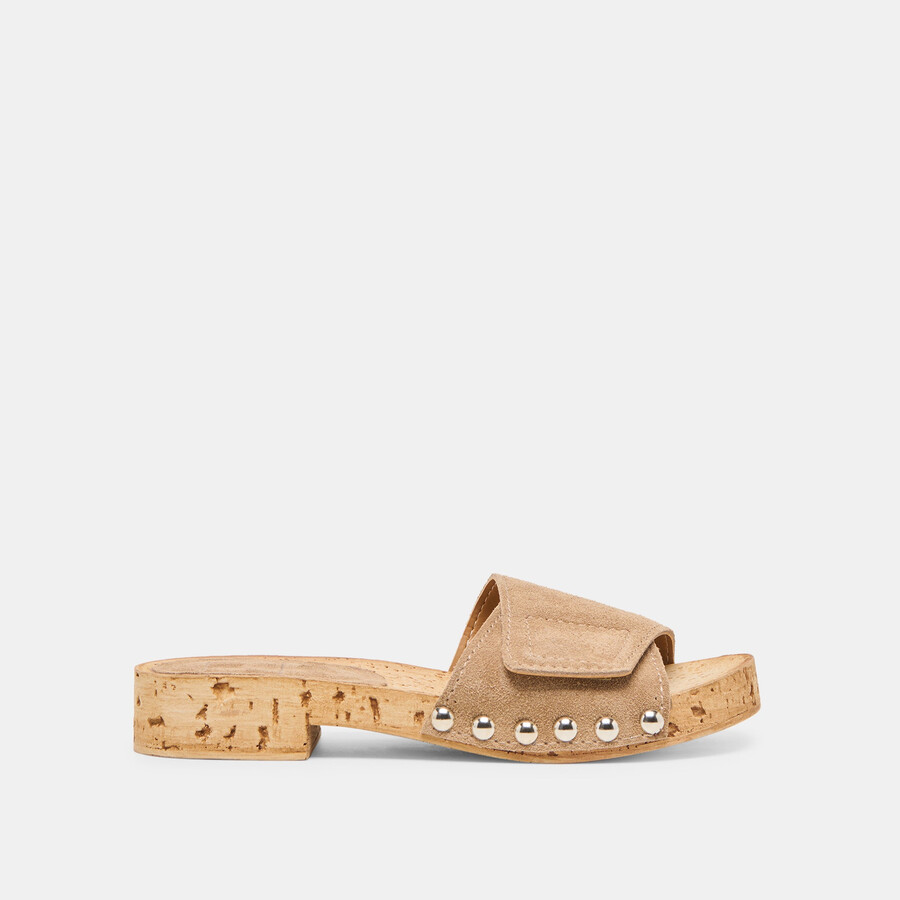sandy sandals taupe suede