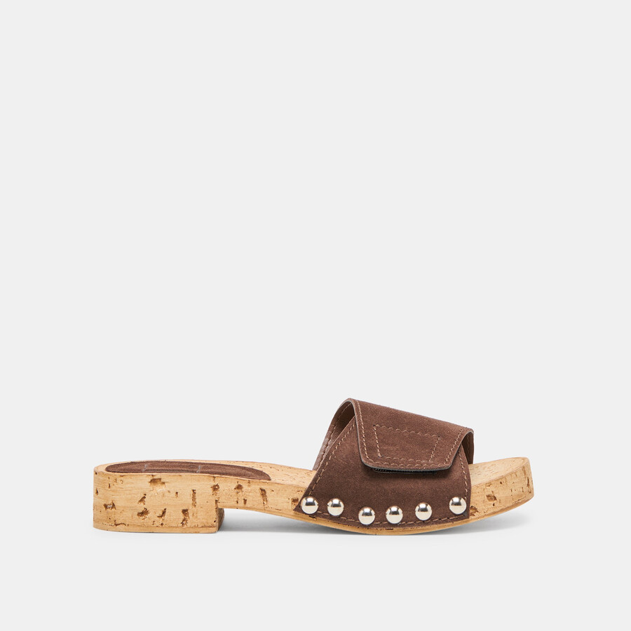 sandy sandals dk brown suede
