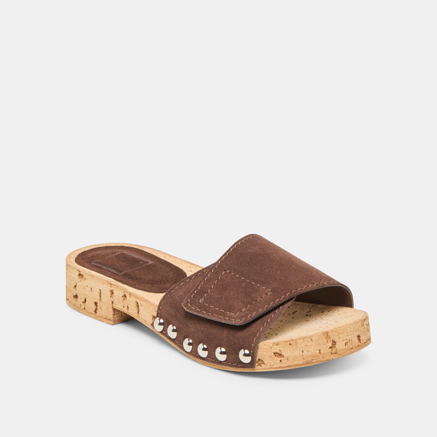 sandy sandals dk brown suede