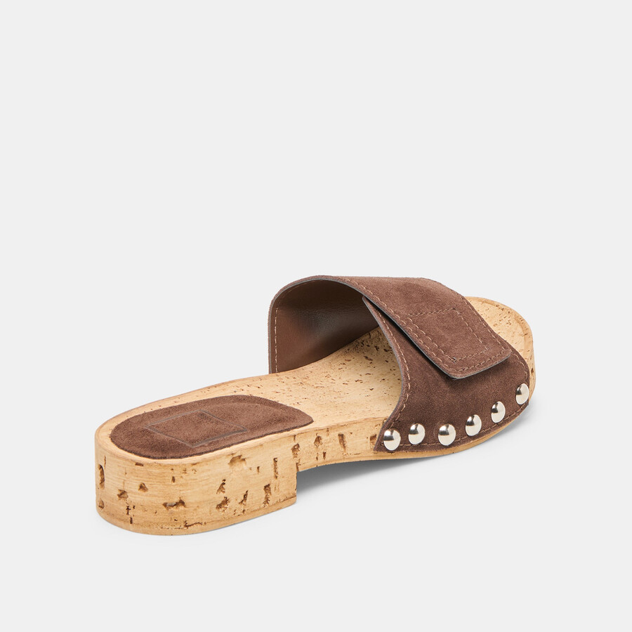 sandy sandals dk brown suede