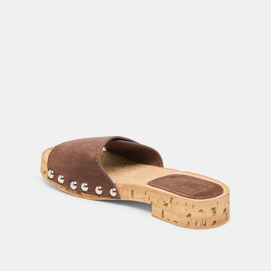 sandy sandals dk brown suede