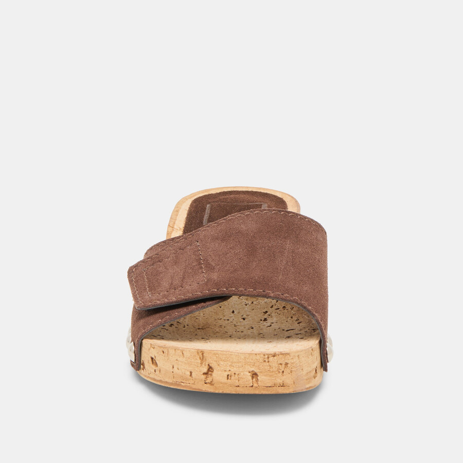 sandy sandals dk brown suede