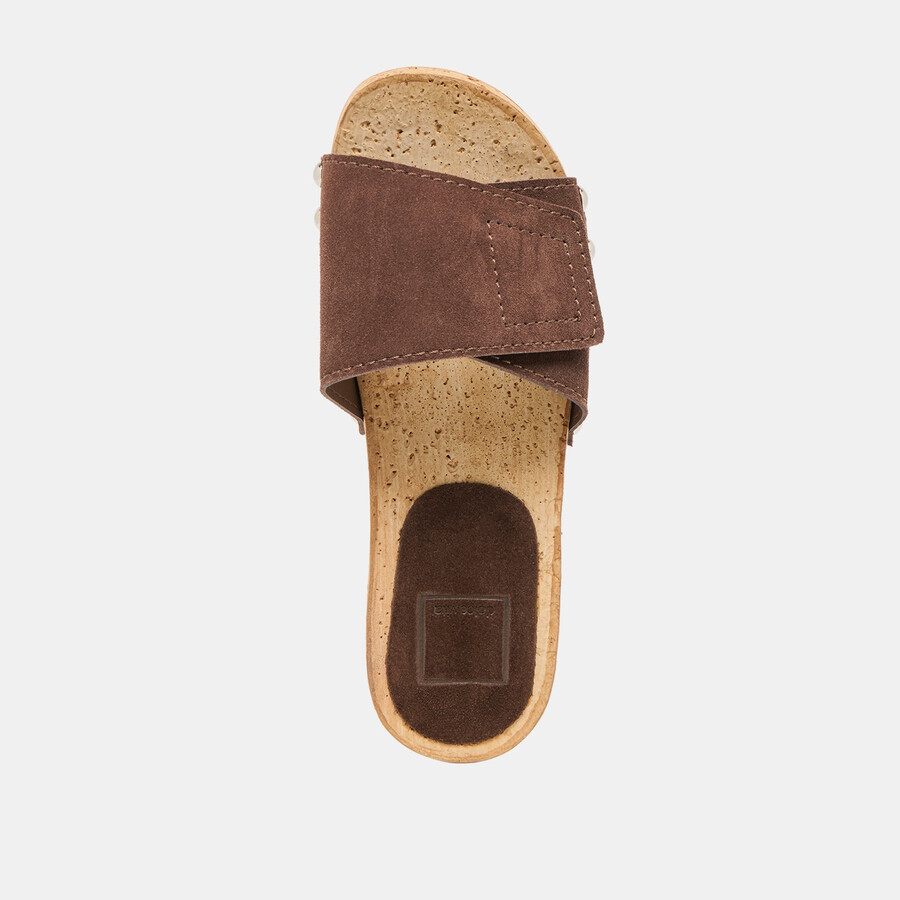 sandy sandals dk brown suede