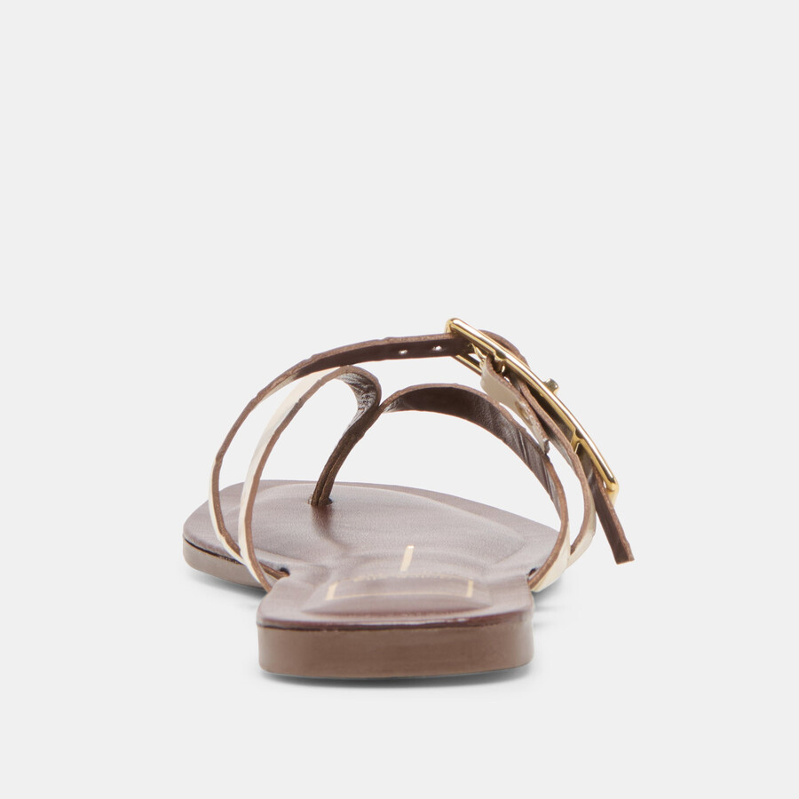 piers sandals beige croco embossed leather