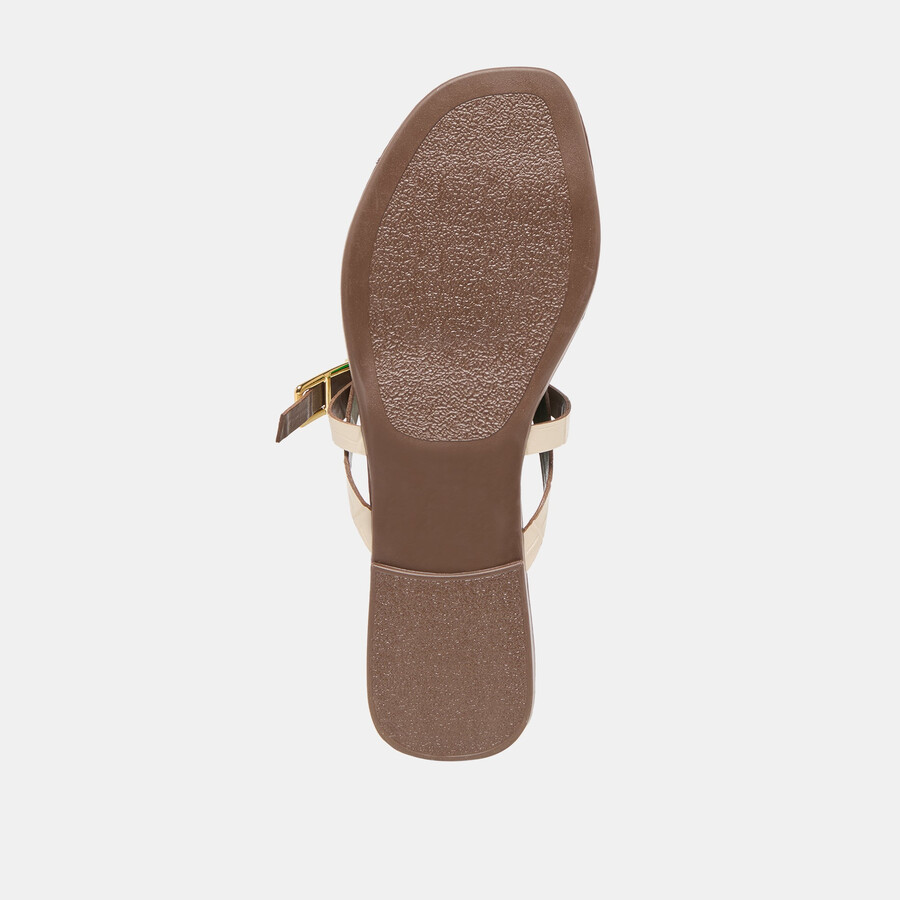 piers sandals beige croco embossed leather