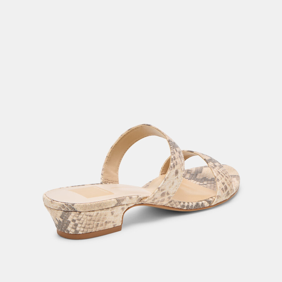 kamile sandals natural snake embossed leather