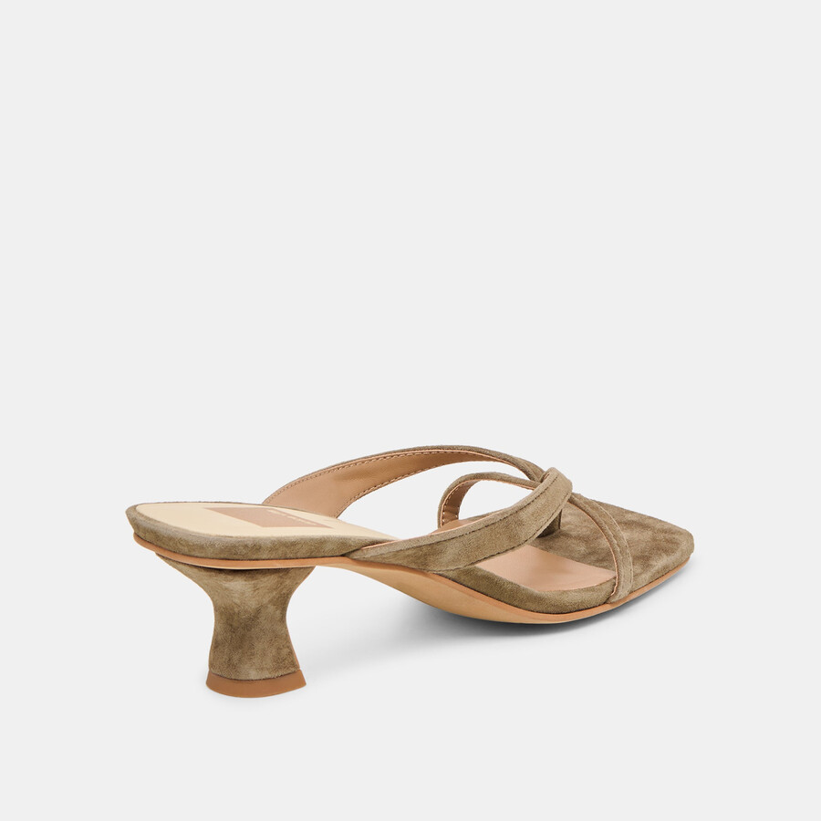brevel heels olive suede
