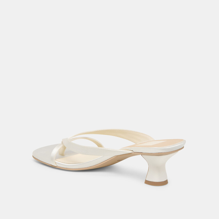 brevel heels true white satin