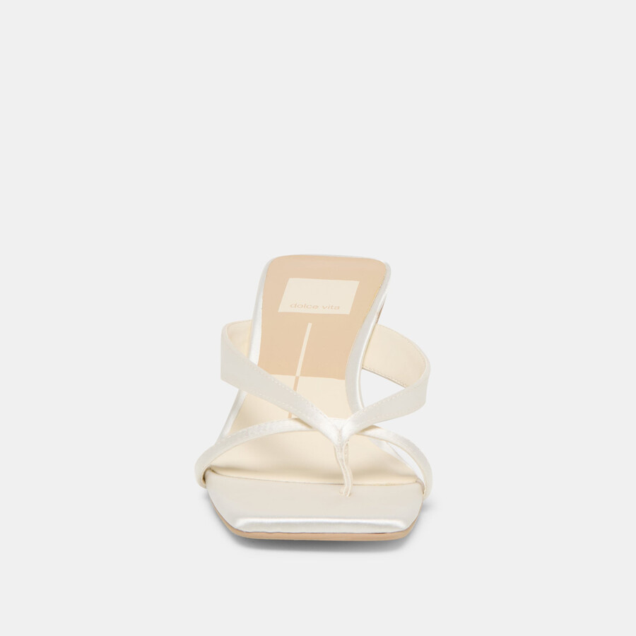 brevel heels true white satin