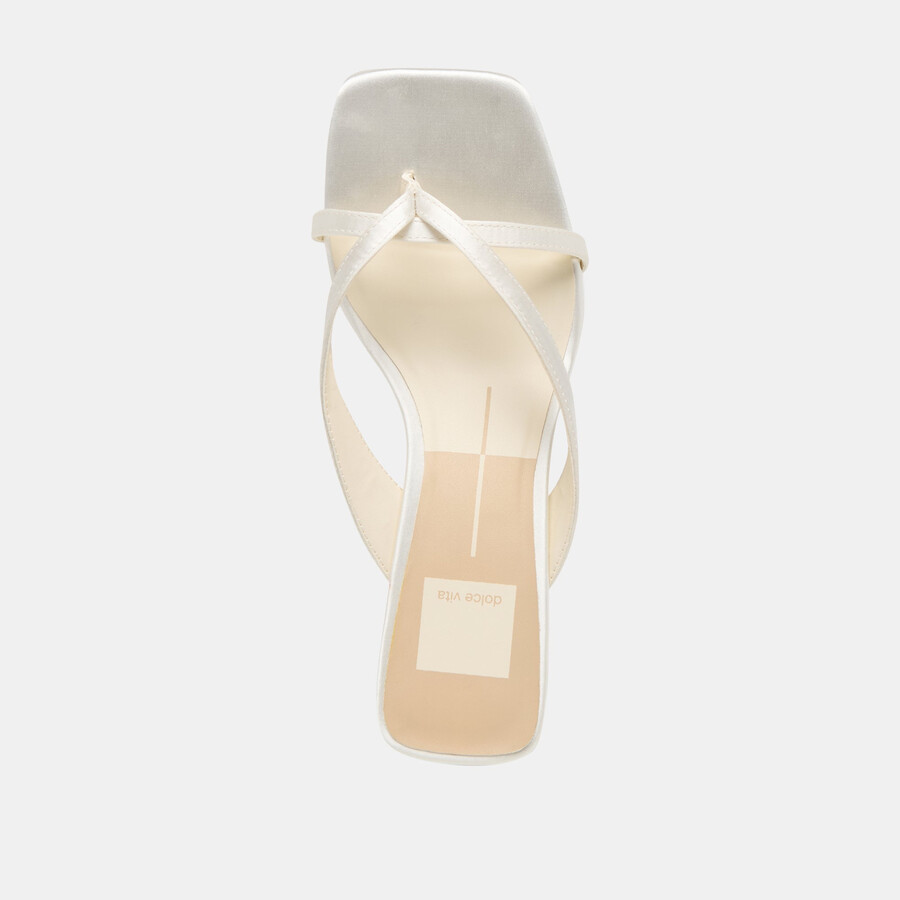 brevel heels true white satin