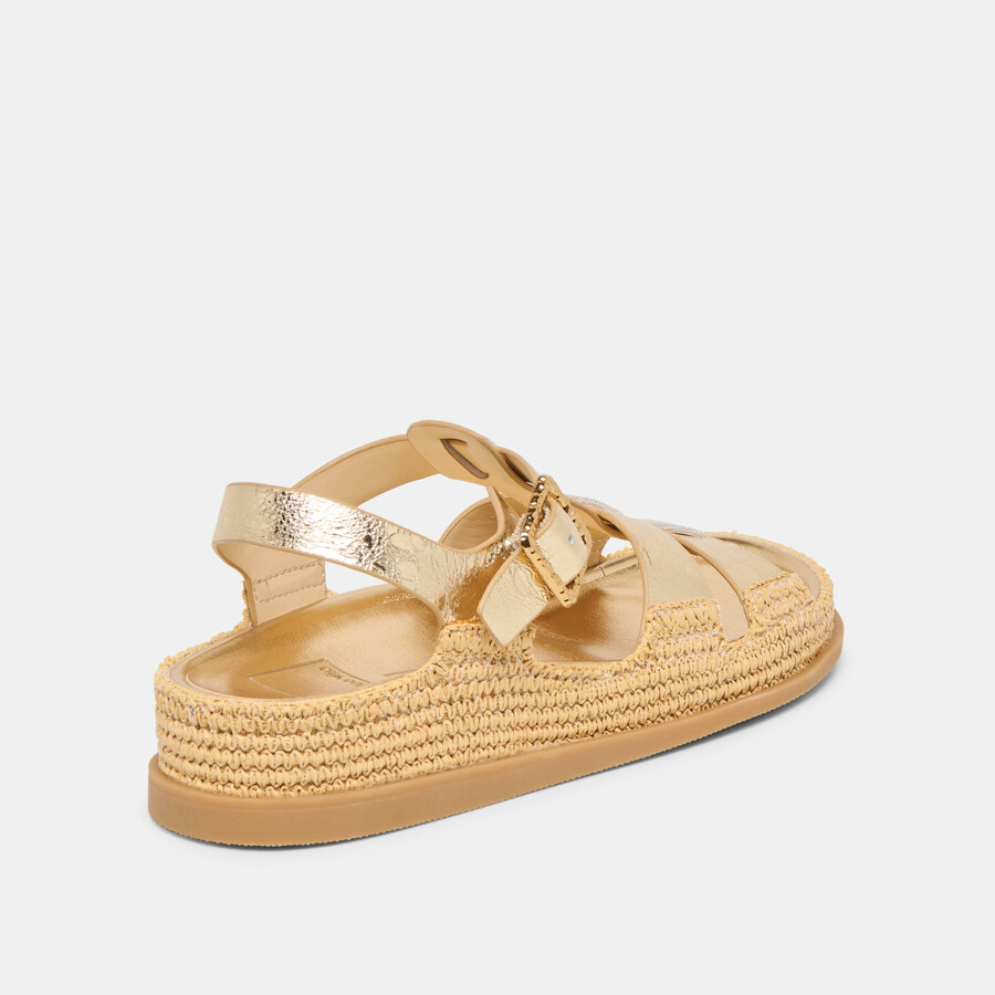 shenna sandals gold distressed leather
