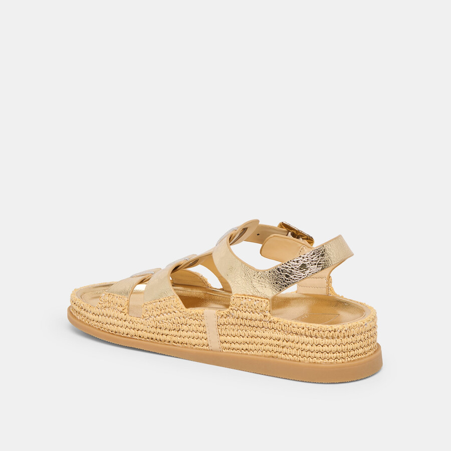 shenna sandals gold distressed leather