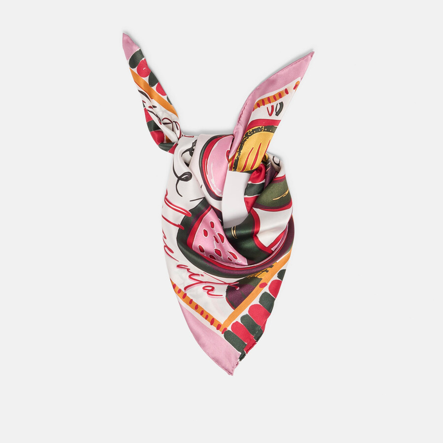 fruit scarf pink multi