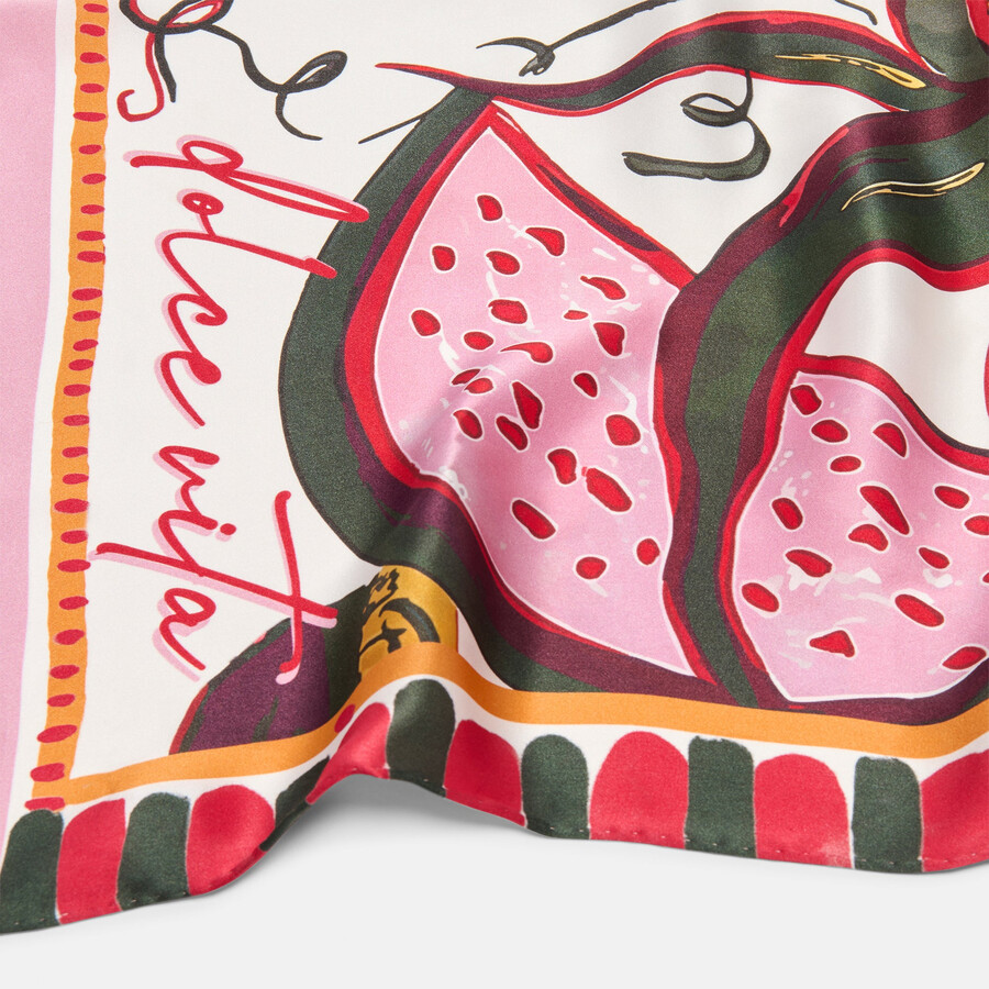 fruit scarf pink multi