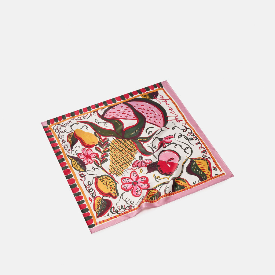 fruit scarf pink multi