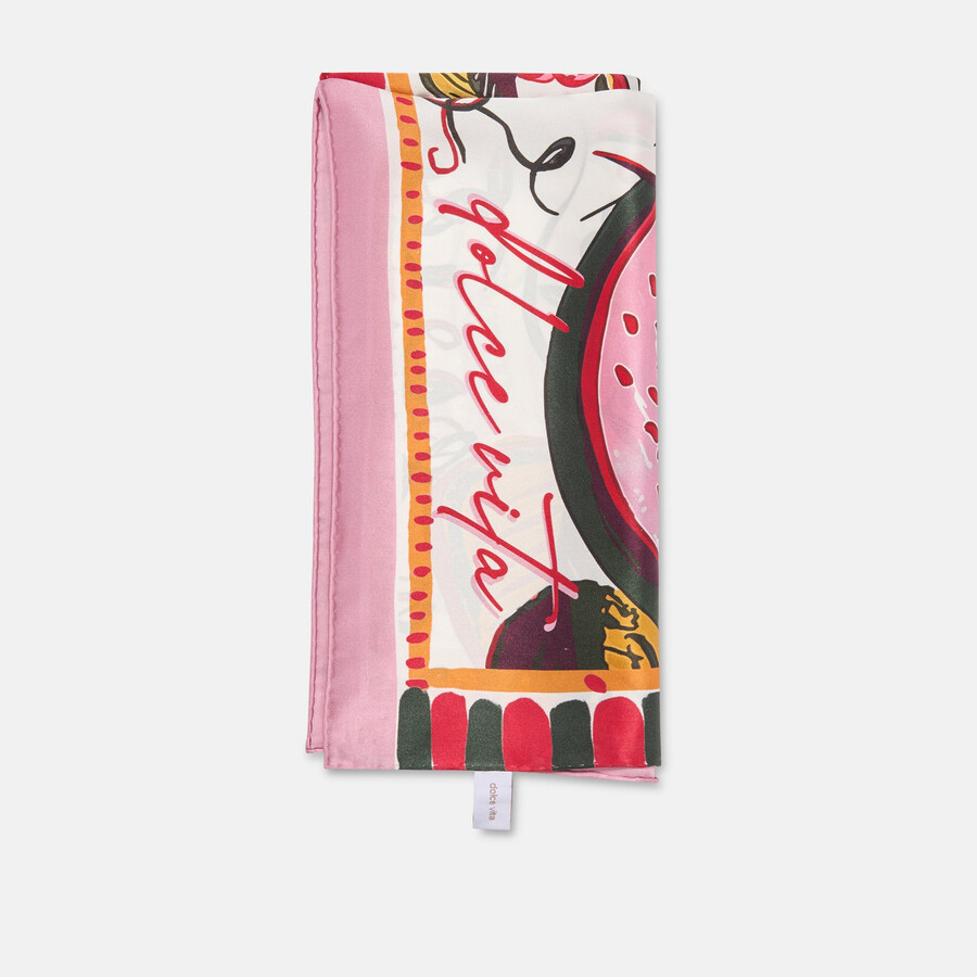 fruit scarf pink multi