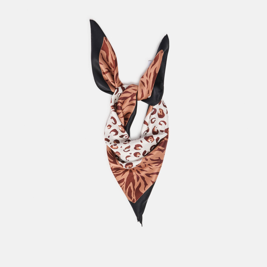 animal print scarf brown multi