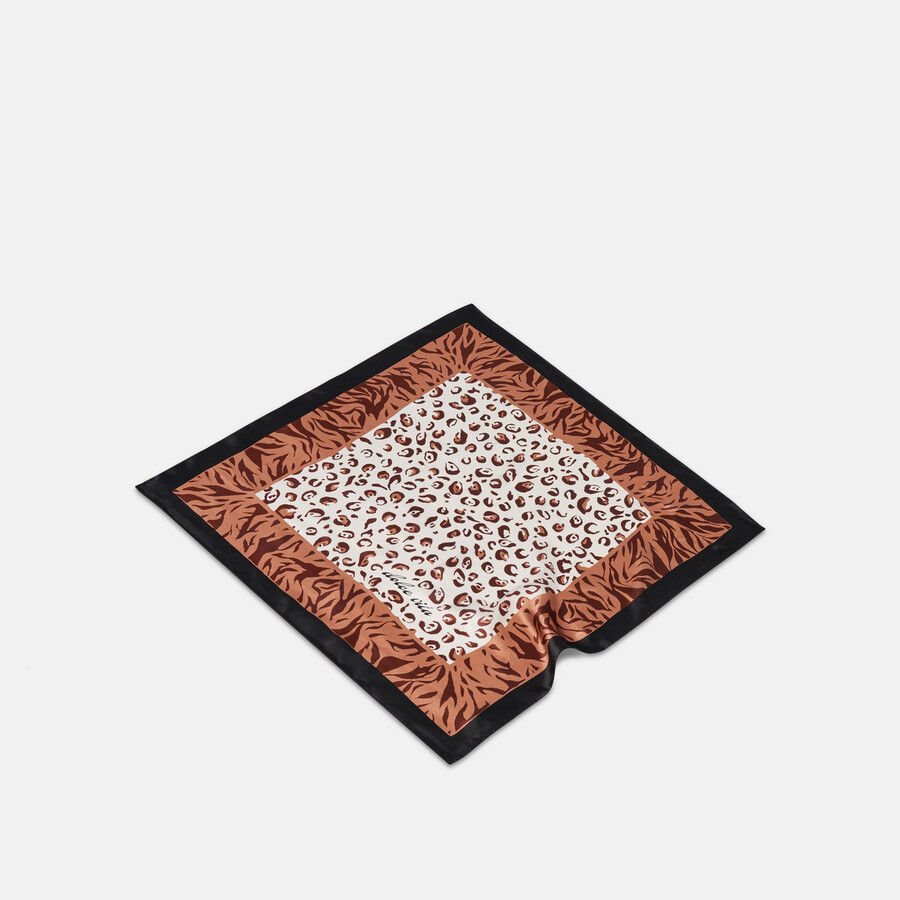 animal print scarf brown multi