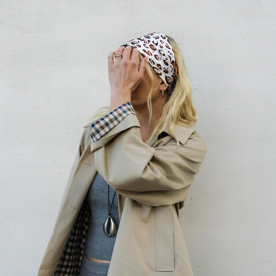 animal print scarf brown multi