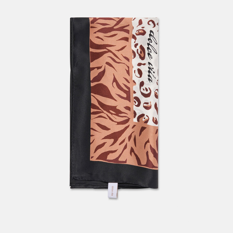 animal print scarf brown multi