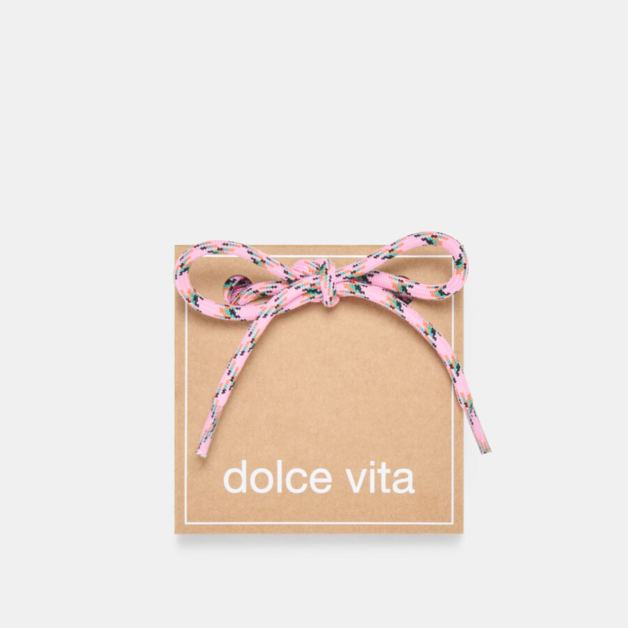 cross cord lace pink multi