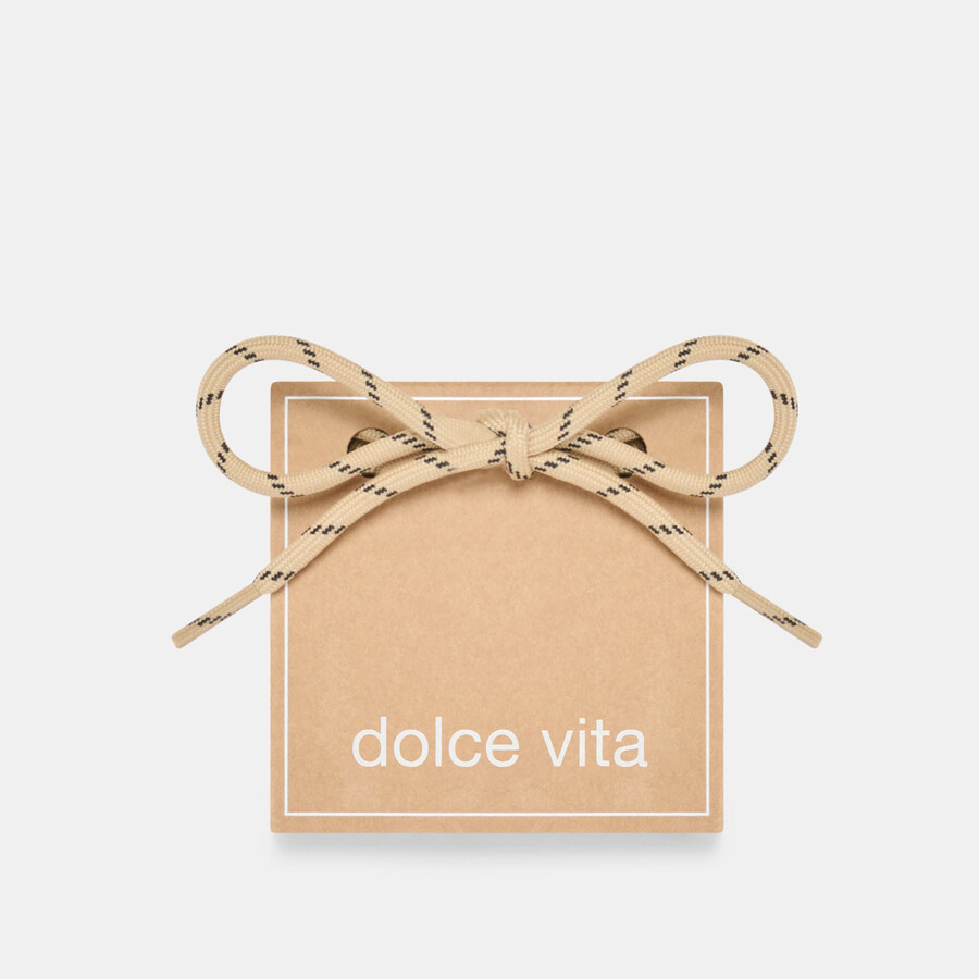 tick mark cord lace tan multi