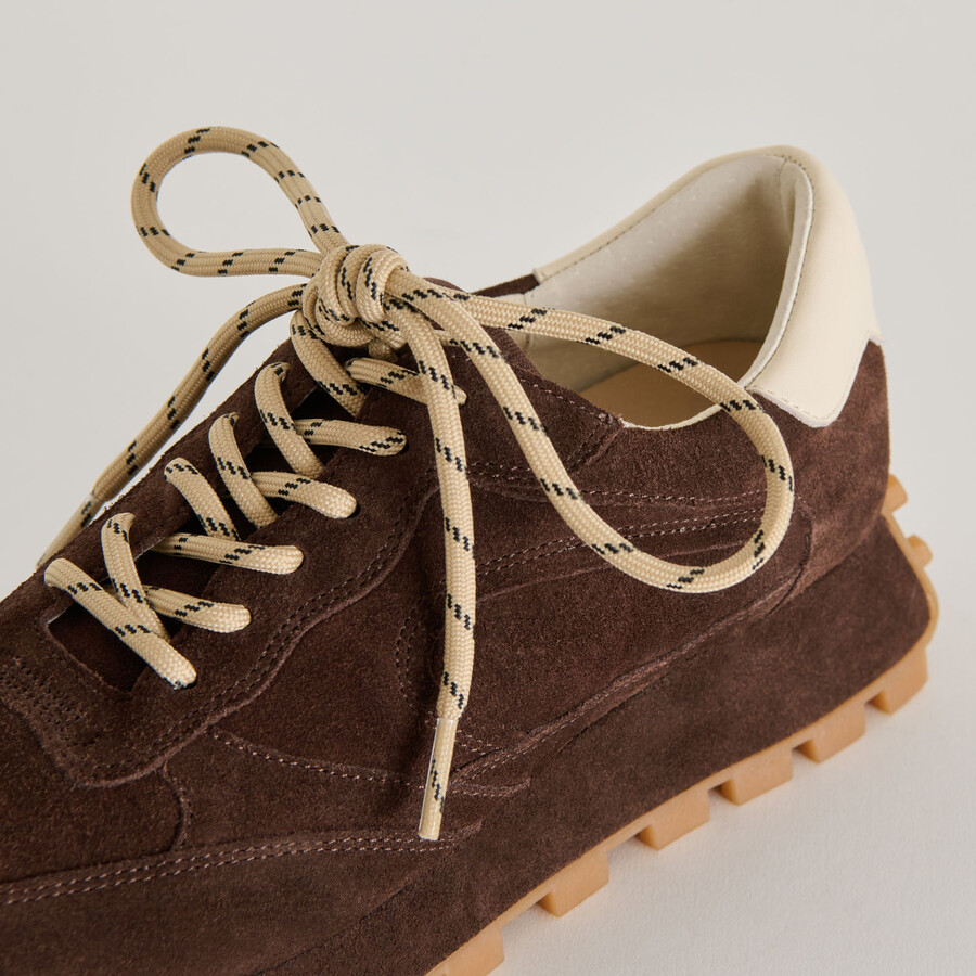 tick mark cord lace tan multi