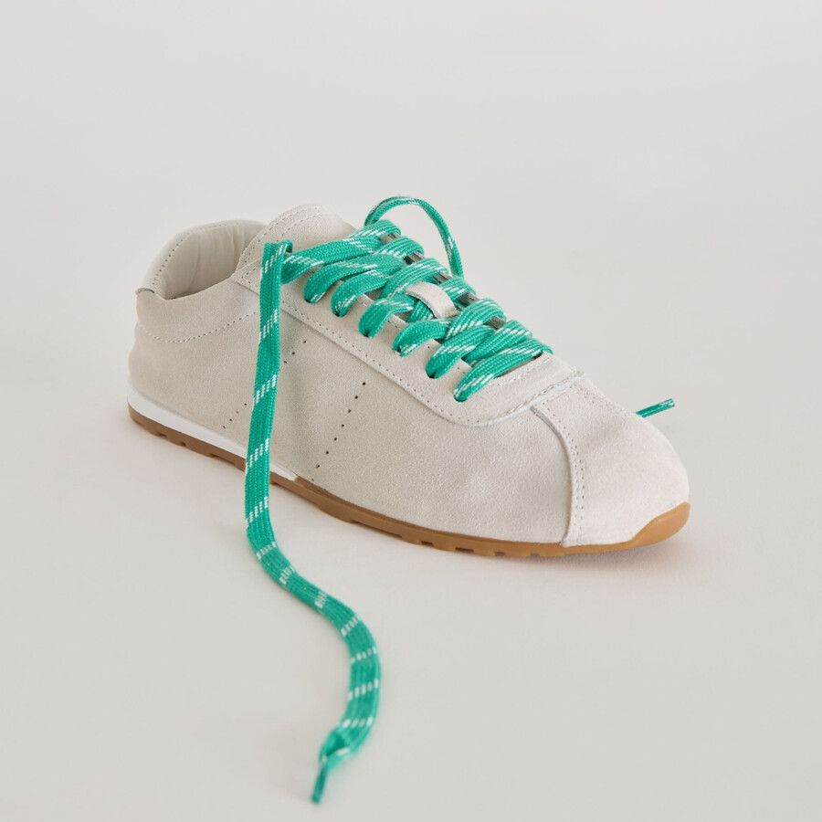 tick mark cord lace green multi