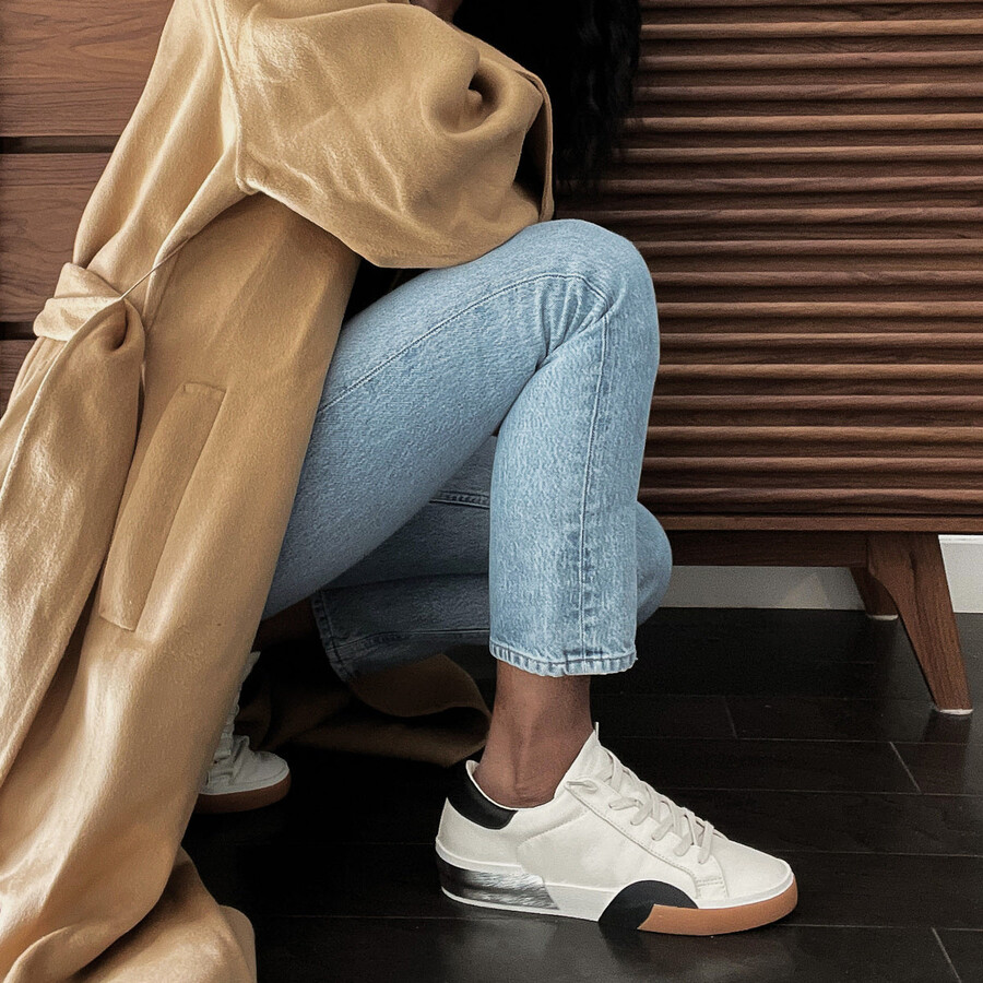 zina sneakers white black leather