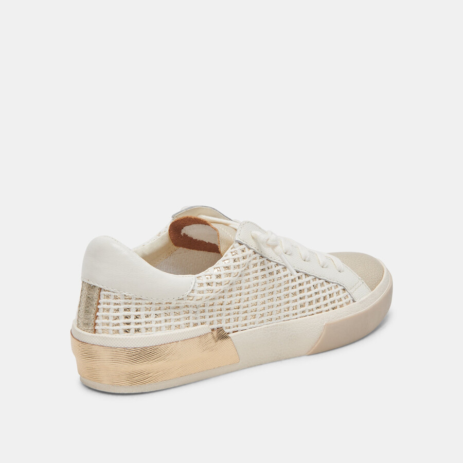 zina sneakers bone gold woven
