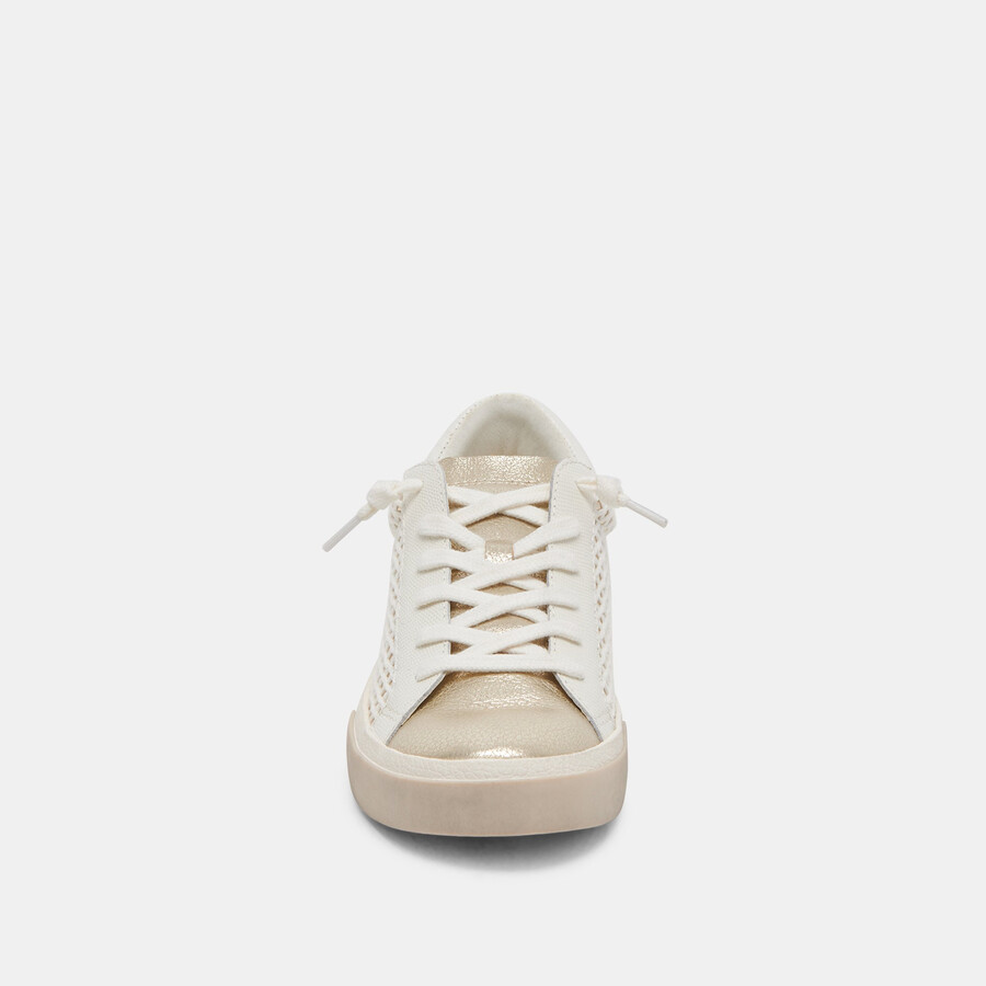 zina sneakers bone gold woven