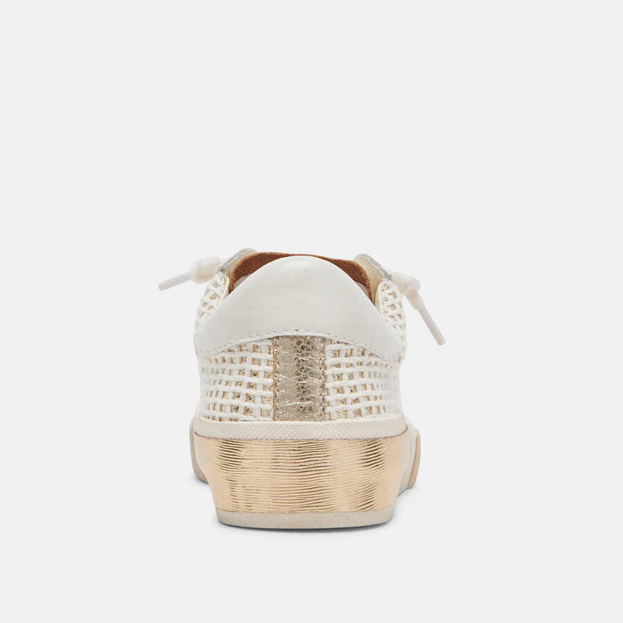 zina sneakers bone gold woven
