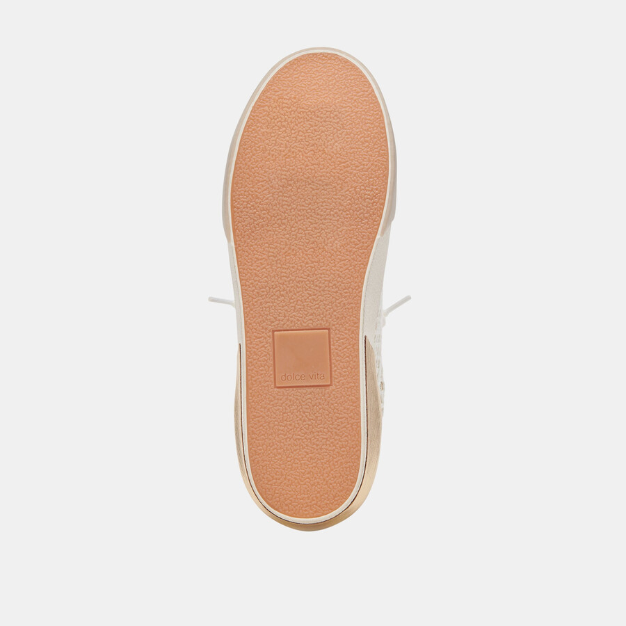 zina sneakers bone gold woven