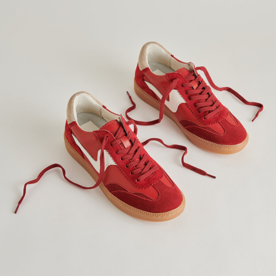 notice sneakers crimson suede