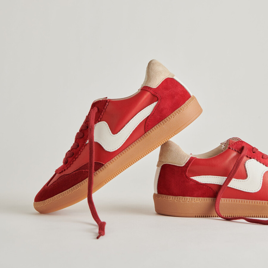 notice sneakers crimson suede