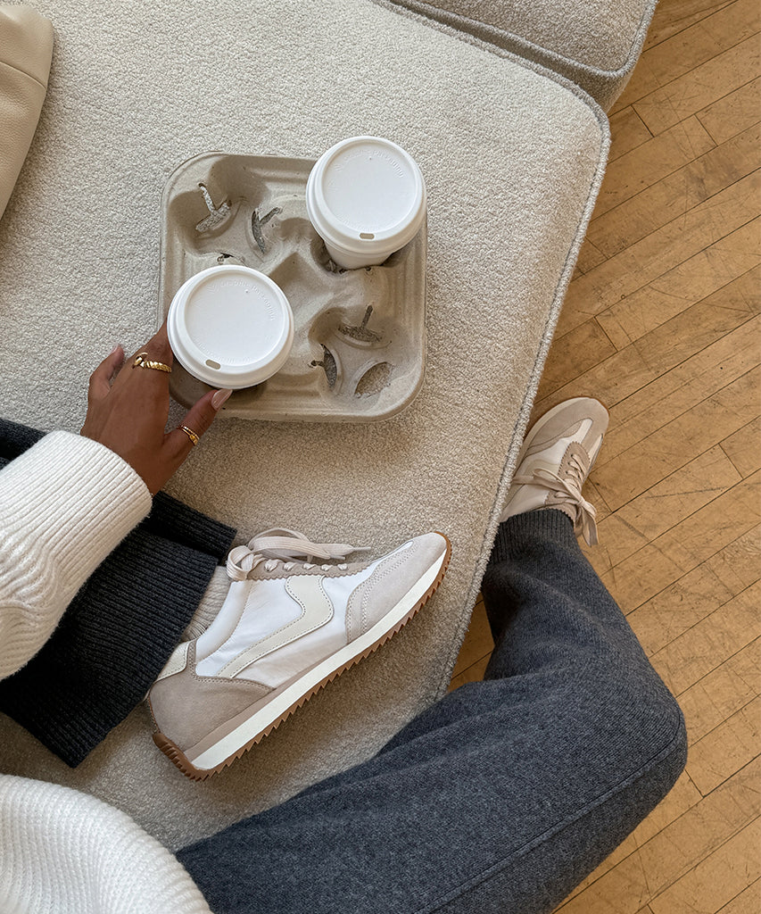 b.ntcd sneakers ivory multi nylon