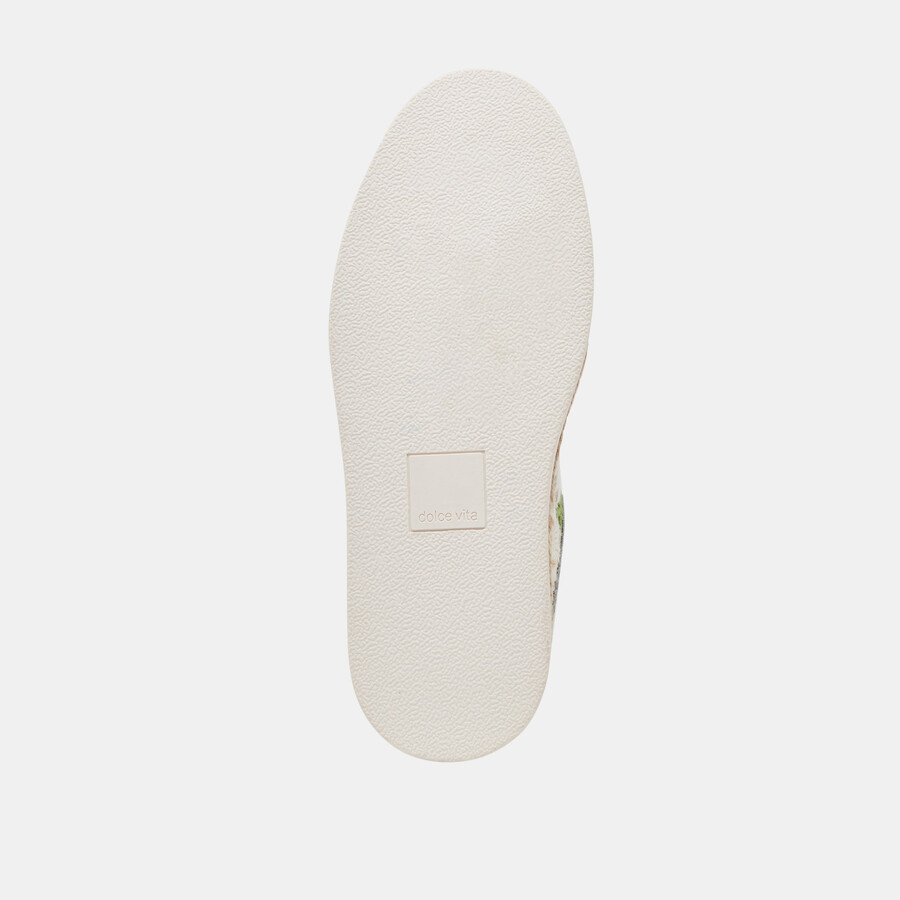 azalia sneakers white floral raffia