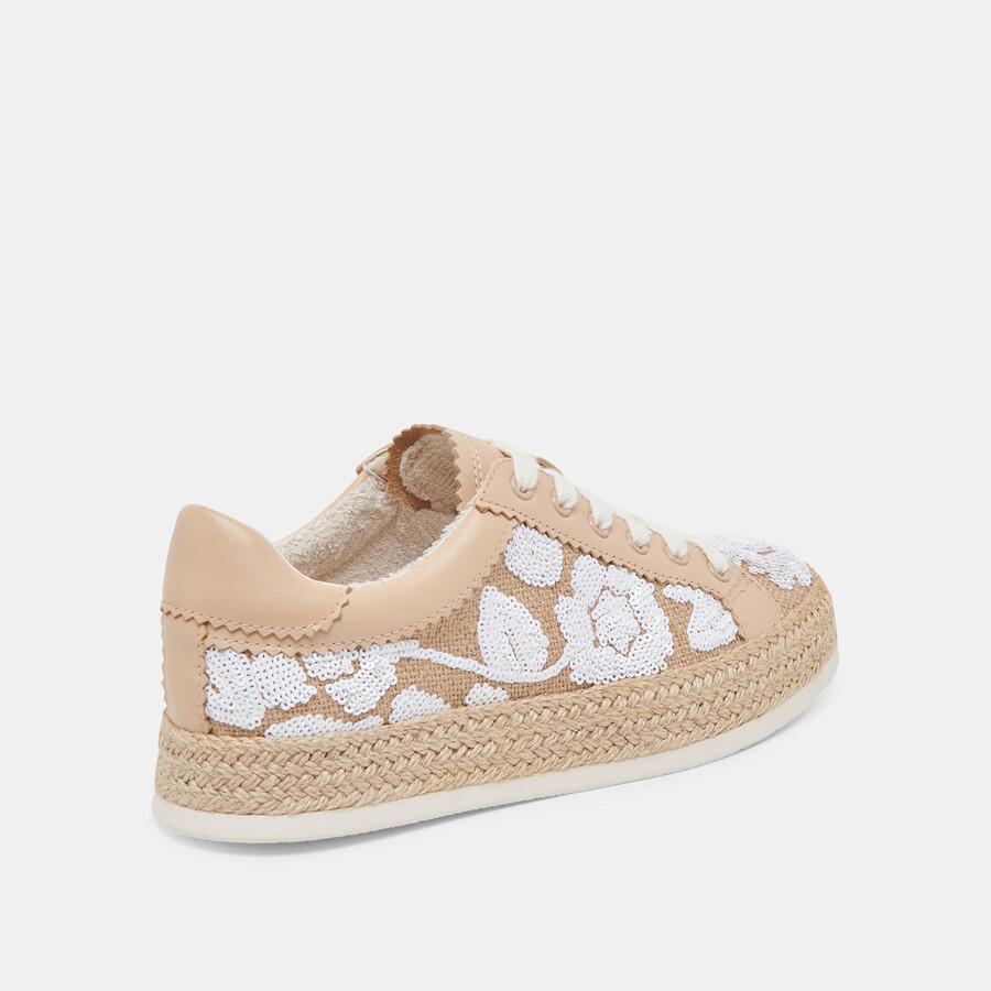 azalia sneakers natural multi floral sequin
