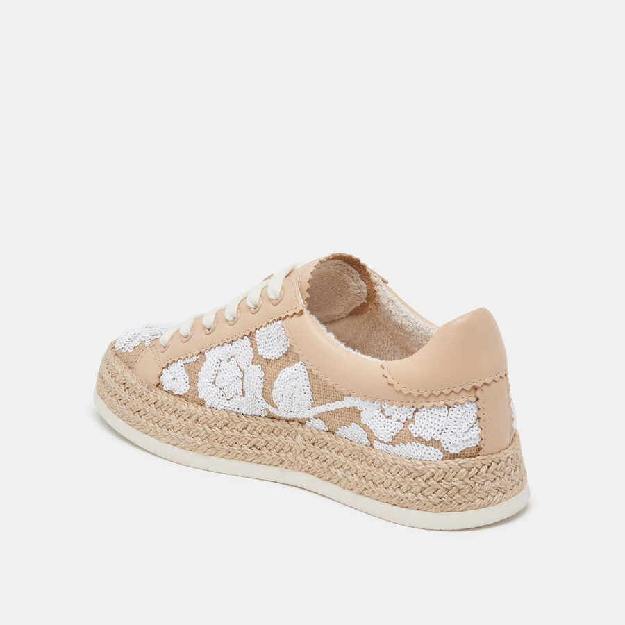 azalia sneakers natural multi floral sequin