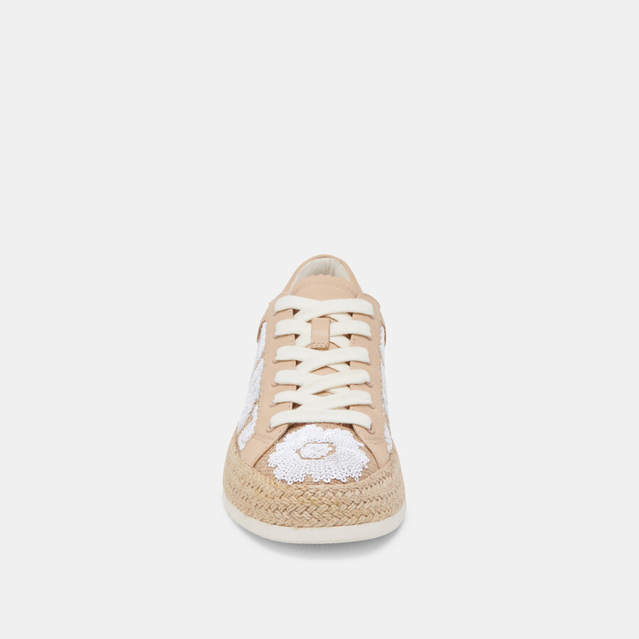 azalia sneakers natural multi floral sequin