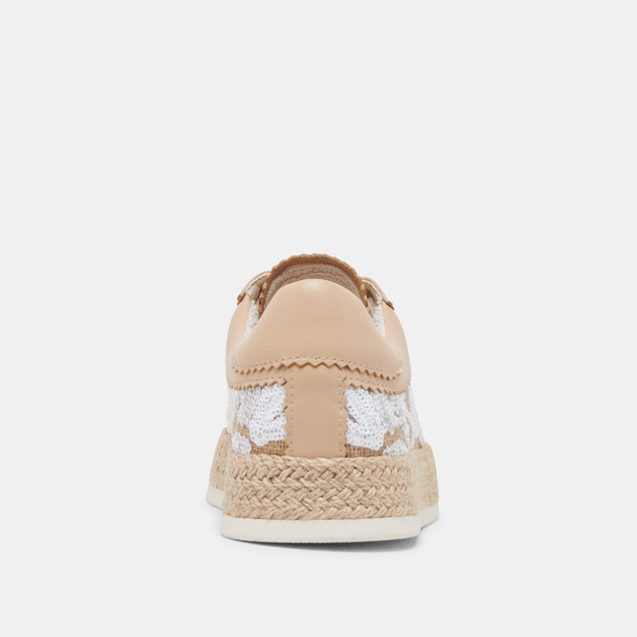 azalia sneakers natural multi floral sequin