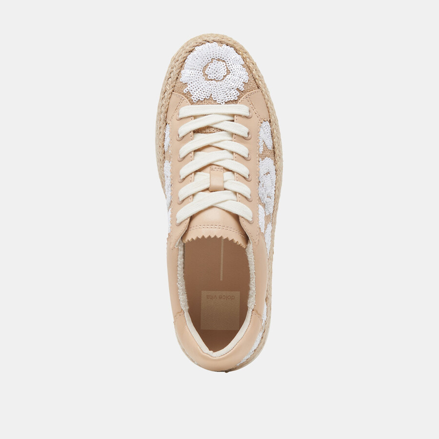 azalia sneakers natural multi floral sequin