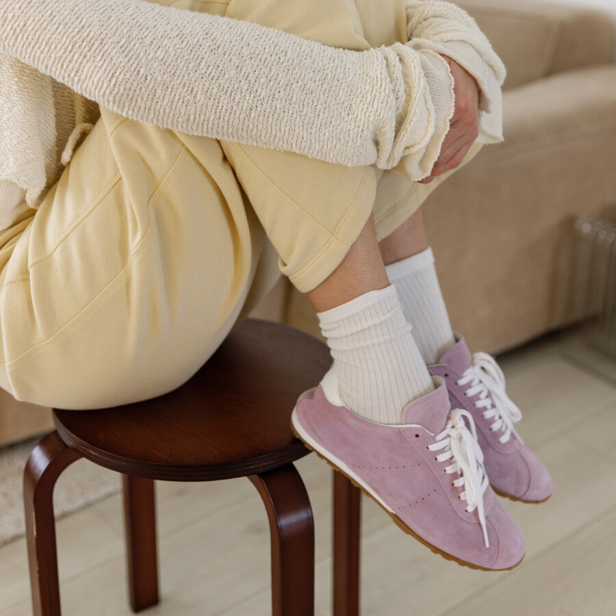 serina sneakers lavender suede