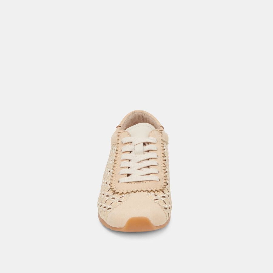 danie eyelet perf sneakers lt natural raffia