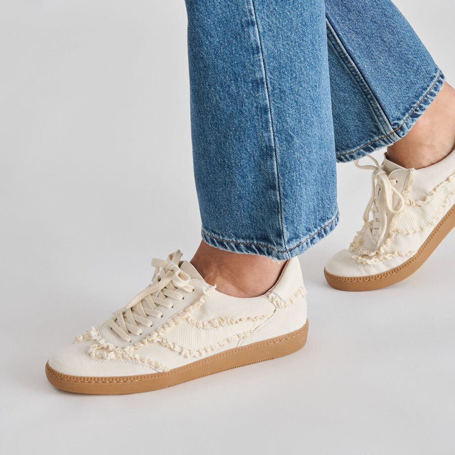 notice lace sneakers ivory suede