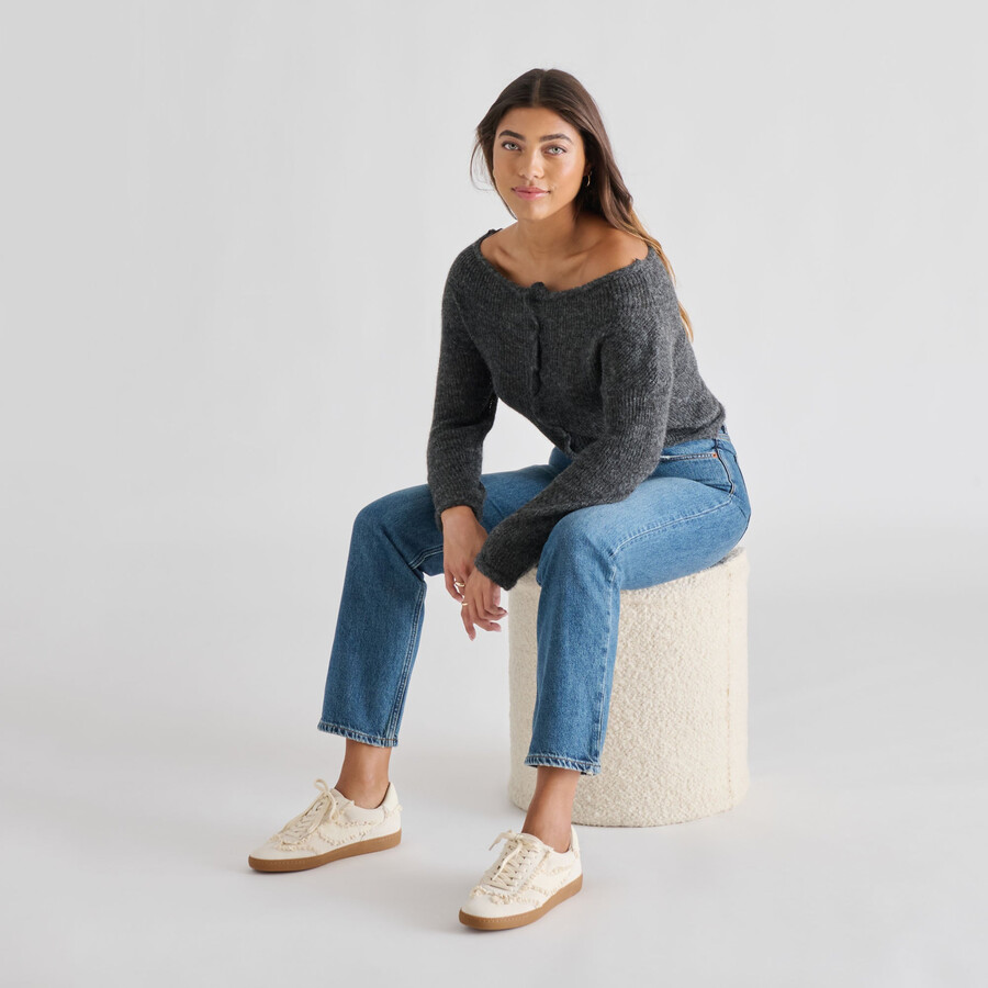 notice lace sneakers ivory suede