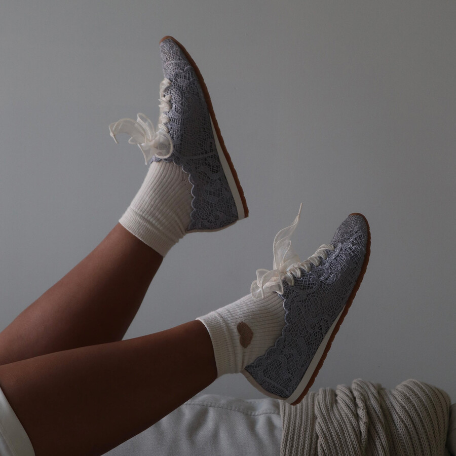 dayana sneakers dusty blue lace