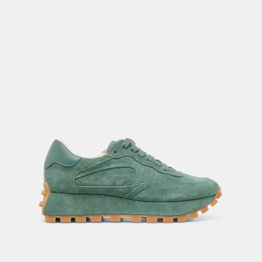 tricia sneakers dk green suede