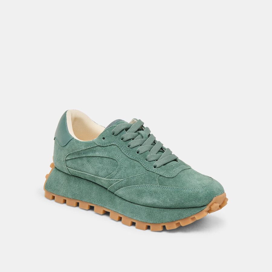 tricia sneakers dk green suede