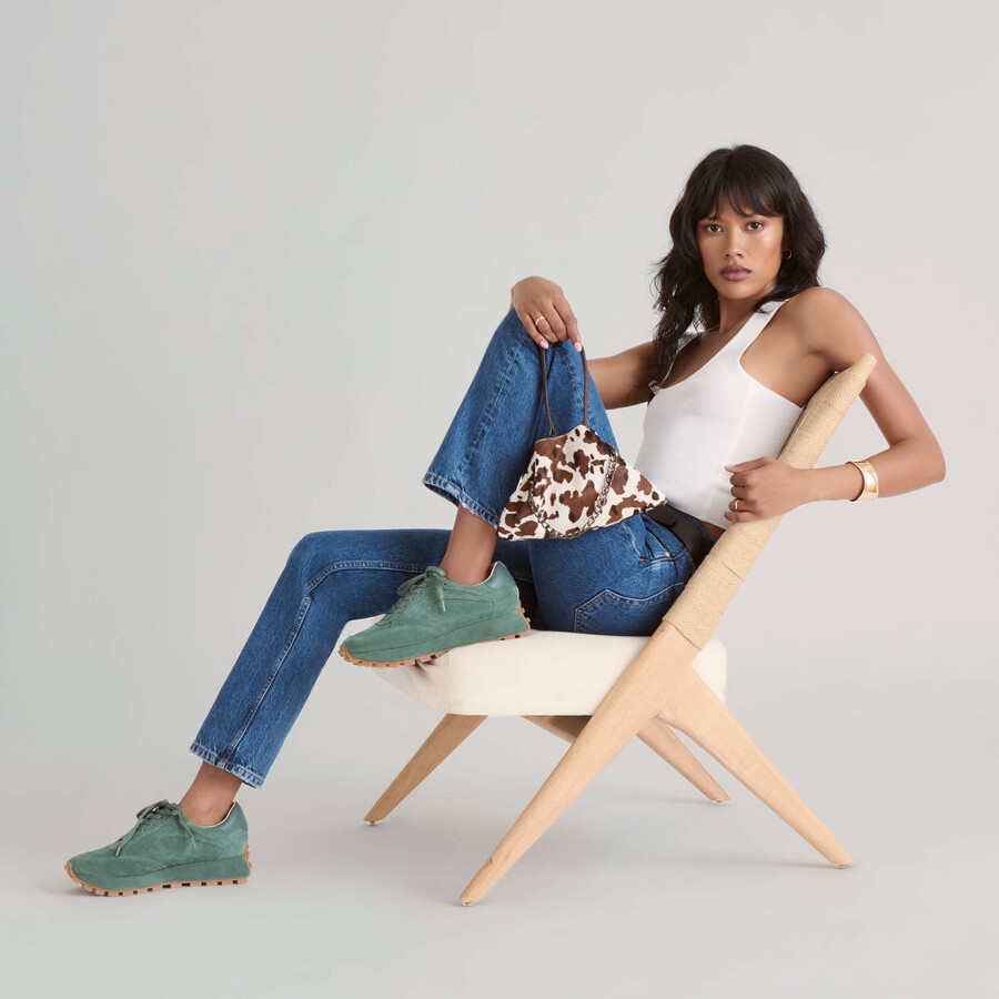 tricia sneakers dk green suede
